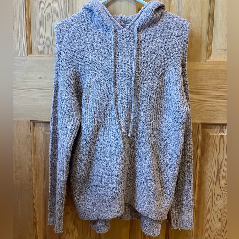 Mauve high low drawstring sweater
